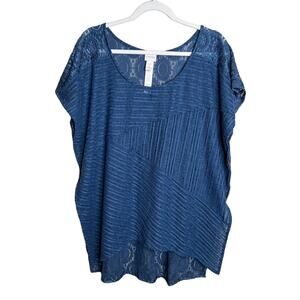 Chico's Rebekah Poncho in Chambray blue Size S/M